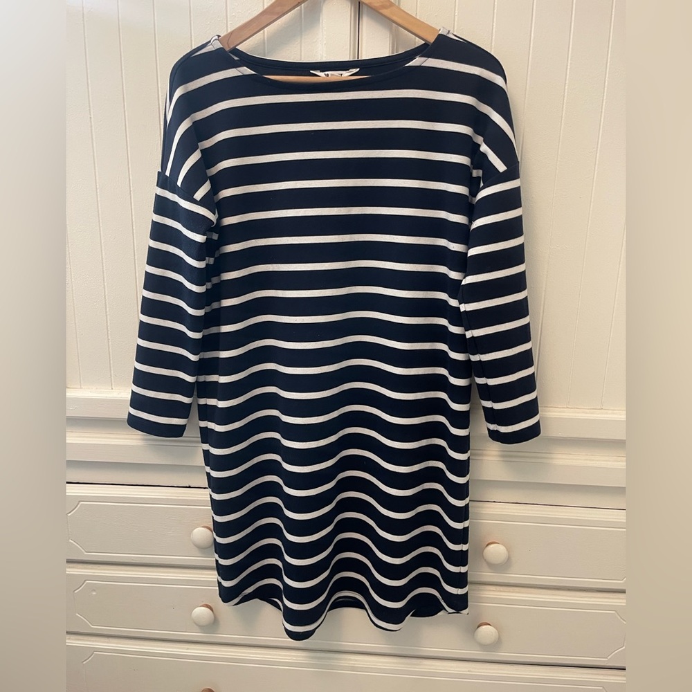 BB Dakota Navy and White Striped Dress sz L